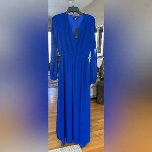 NWT. Lulus royal blue floor length dress. Size medium.